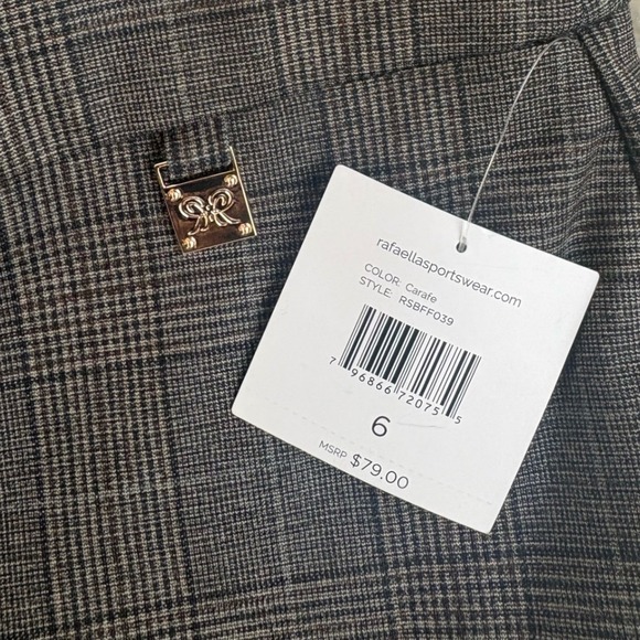 RAFAELLA Women's Size 6 Slim‎ Leg Fit Stretch Waistband Pull On Pants Plaid - Picture 5 of 5